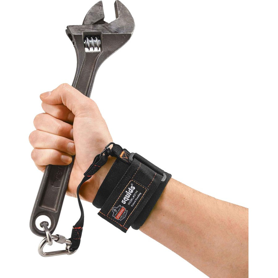3 lb Load Capacity - Carabiner Attachment - 8.8" Height x 1" Width x 4" Length - Black - Elastic, Stainless Steel - 6 / Carton
