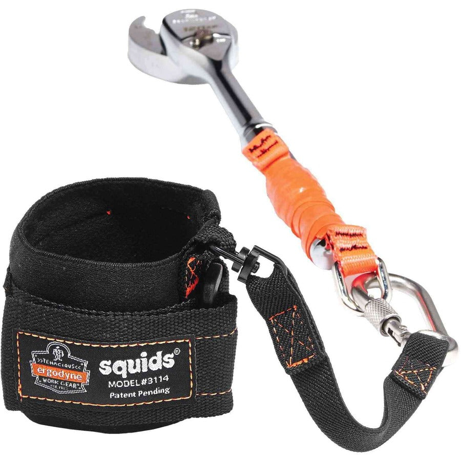 3 lb Load Capacity - Carabiner Attachment - 8.8" Height x 1" Width x 4" Length - Black - Elastic, Stainless Steel - 6 / Carton