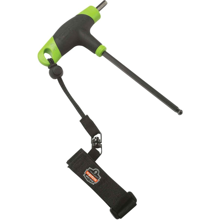 Ergodyne 3115 Wrist Tool Lanyard - 2lbs - Adjustable - 2 lb Load Capacity - Large (L)/Extra Large (XL) - Barrel Lock Closure Attachment - 11.3" Height x 1.3" Width x 4" Length - Black - Polyester Webbing - 6 / Carton