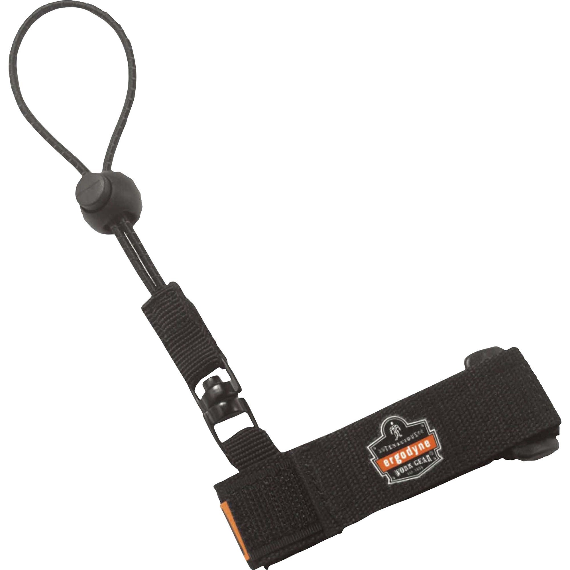 Ergodyne 3115 Wrist Tool Lanyard - 2lbs - Adjustable - 2 lb Load Capacity - Large (L)/Extra Large (XL) - Barrel Lock Closure Attachment - 11.3" Height x 1.3" Width x 4" Length - Black - Polyester Webbing - 6 / Carton