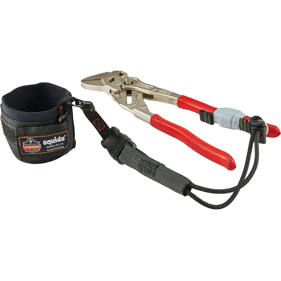 3 lb Load Capacity - Buckle Attachment - 10" Height x 1" Width x 4" Length - Black - Elastic - 6 / Carton