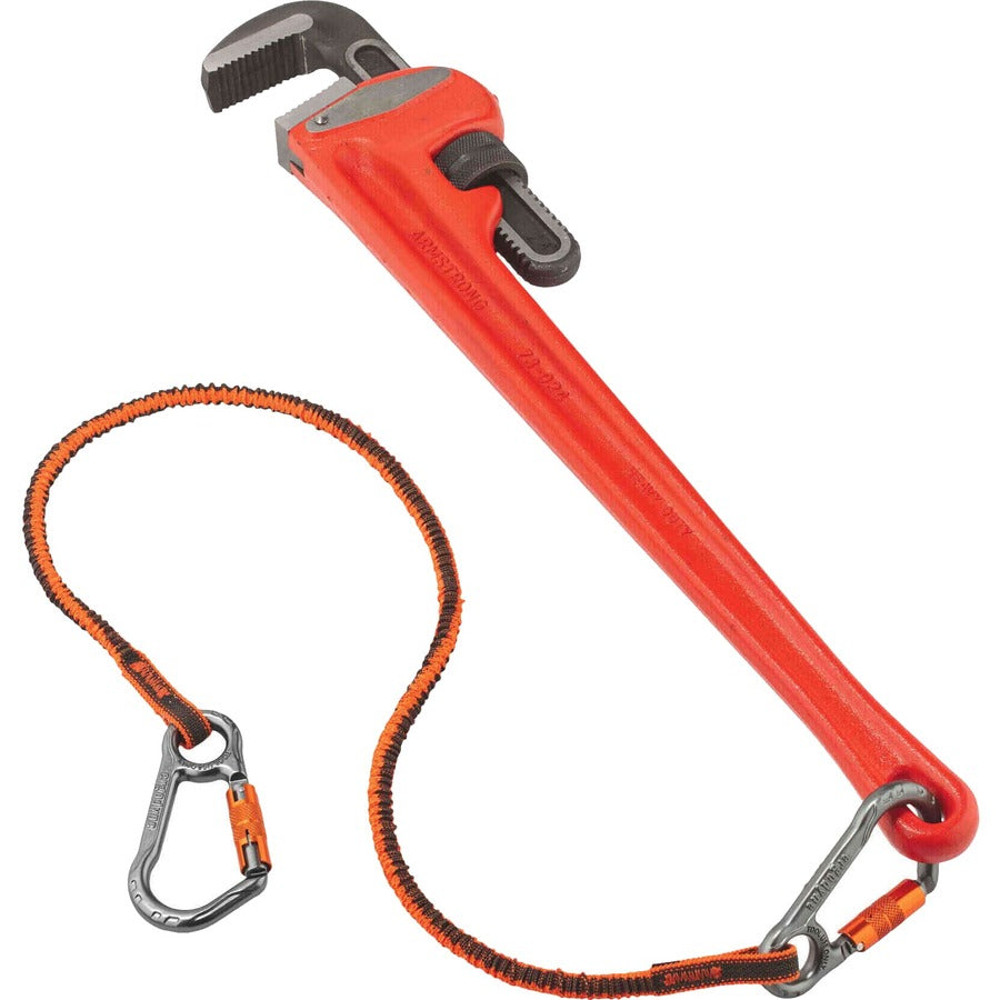 Adjustable - 15 lb Load Capacity - Standard - Carabiner Attachment - 11.3" Height x 1" Width x 48" Length - Orange, Gray - Anodized Aluminum Alloy, Nylon, Polyester Elastic - 6 / Carton