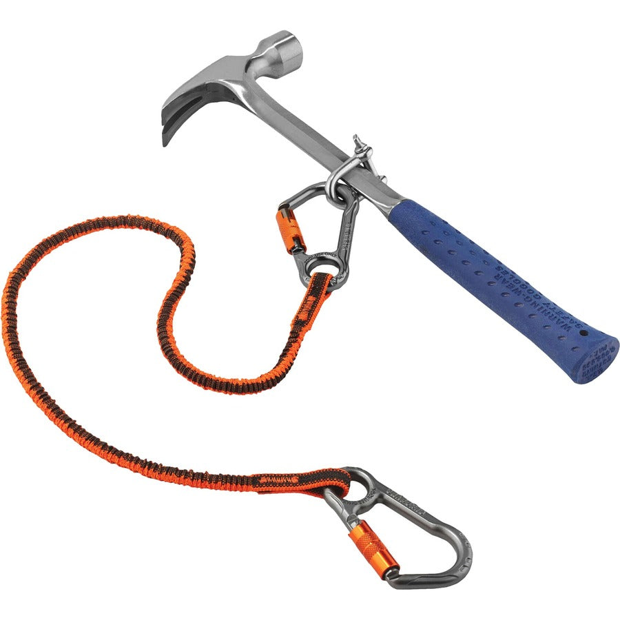 Adjustable - 15 lb Load Capacity - Standard - Carabiner Attachment - 11.3" Height x 1" Width x 48" Length - Orange, Gray - Anodized Aluminum Alloy, Nylon, Polyester Elastic - 6 / Carton