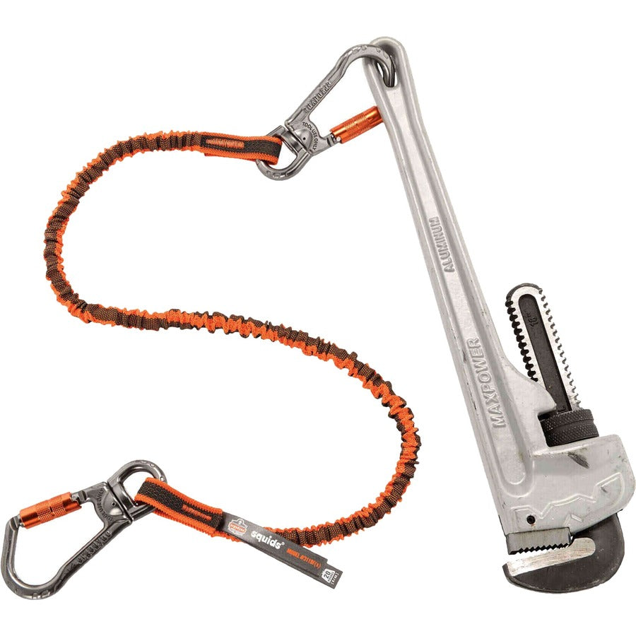 Adjustable - 25 lb Load Capacity - Standard - Carabiner Attachment - 11.3" Height x 1.3" Width x 48" Length - Orange, Gray - Anodized Aluminum Alloy, Nylon - 6 / Carton