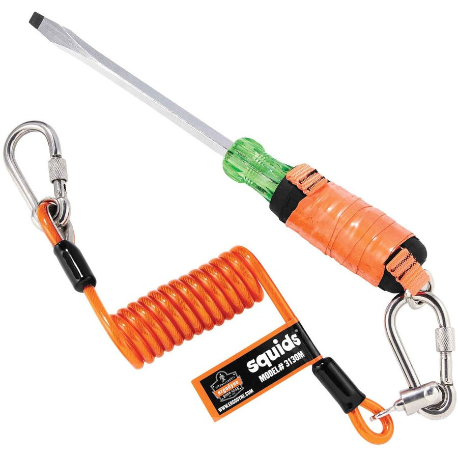 5 lb Load Capacity - Standard - Carabiner Attachment - 11" Height x 2" Width x 48" Length - Orange - Stainless Steel, Polyurethane - 6 / Carton