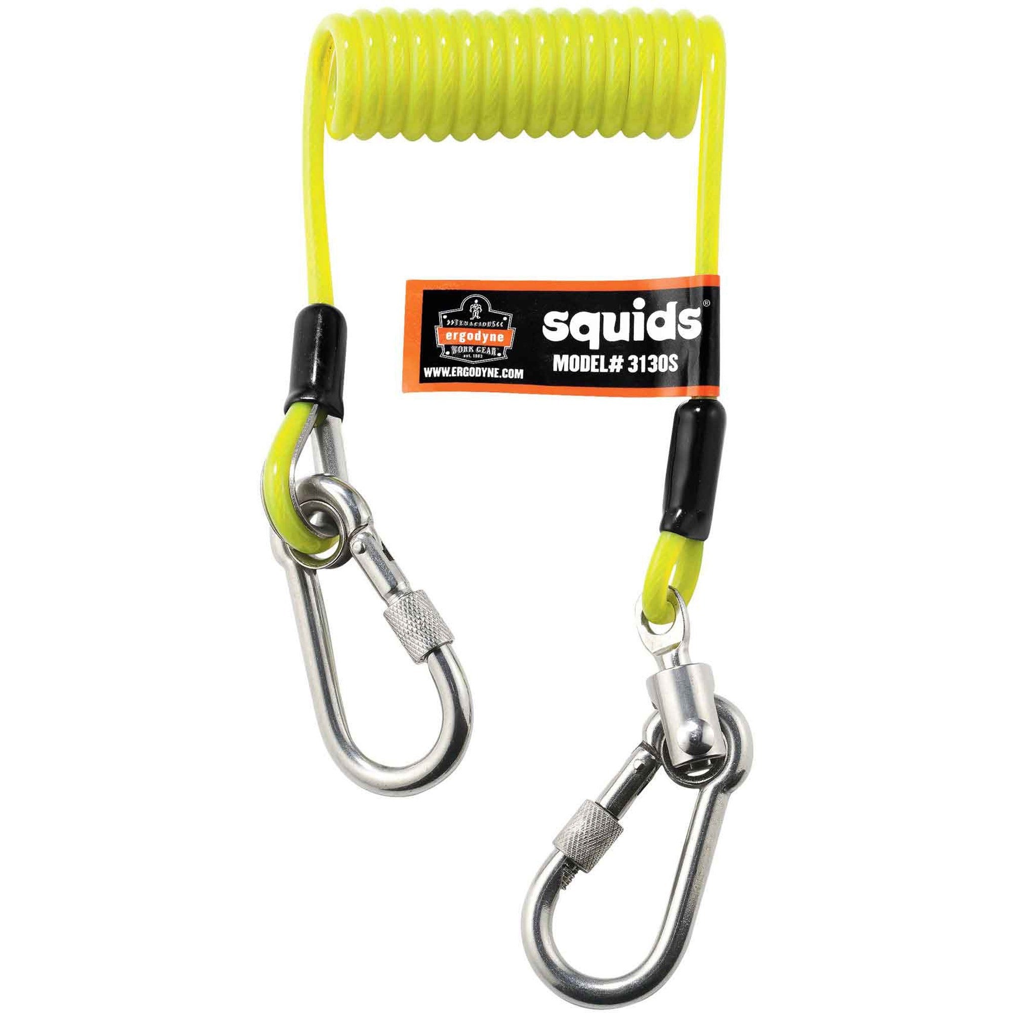 2 lb Load Capacity - Standard - Carabiner Attachment - 11" Height x 2" Width x 48" Length - Lime - Stainless Steel, Polyurethane - 6 / Carton