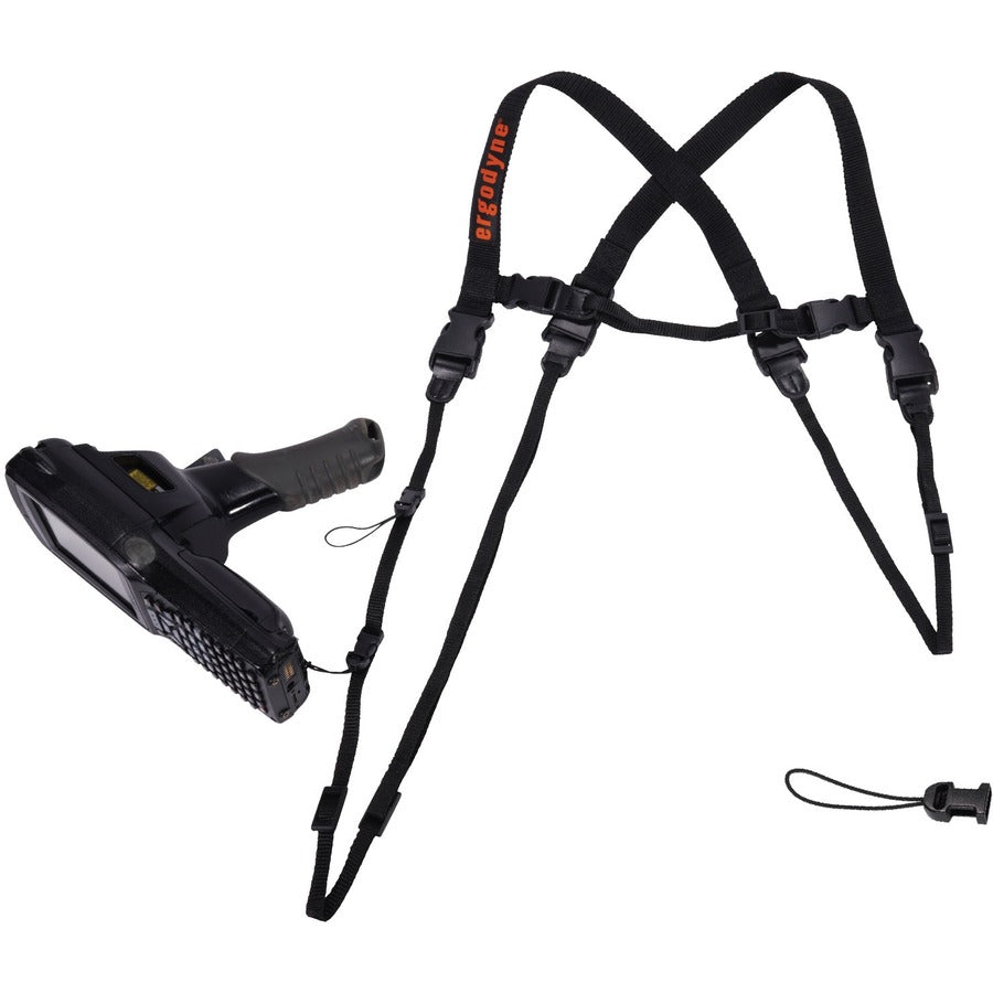 Ergodyne 3132 Barcode Scanner Harness + Lanyard - 2 lb Load Capacity - Small (S) - Loop Attachment - 1.5" Height x 3.3" Width x 7" Length - Black - 1 Each