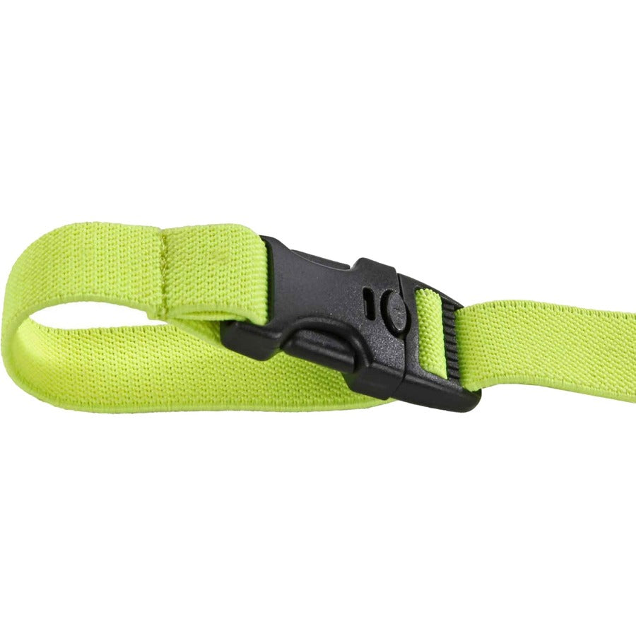 Adjustable - 2 lb Load Capacity - Buckle Attachment - 8" Height x 2" Width x 48" Length - Lime - Elastic, Plastic - 6 / Carton