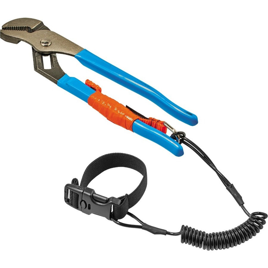 Ergodyne 3157 Coil Tool Lanyard with Buckle - 2lbs / 0.9kg - 1.98 lb Load Capacity - Buckle Attachment - 1.5" Height x 2" Width x 48" Length - Black - 6 / Carton