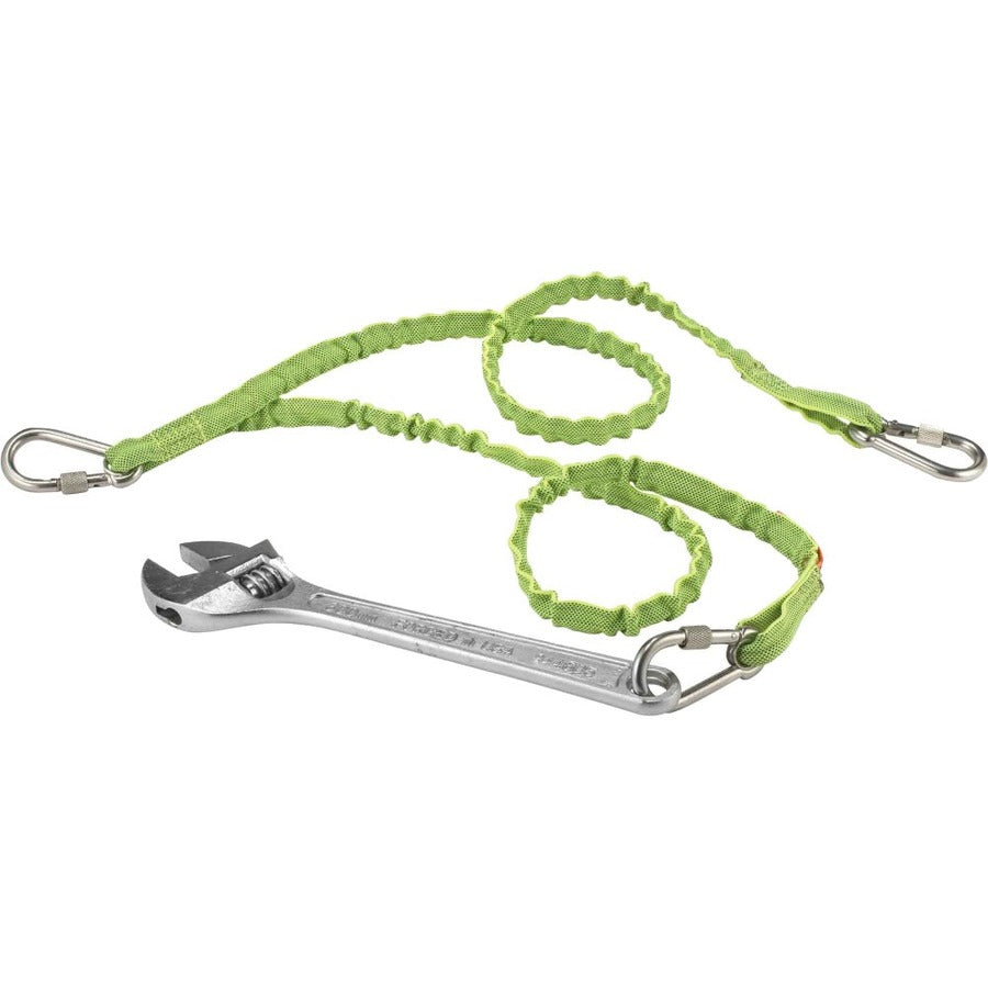 Adjustable - 15 lb Load Capacity - Standard - Carabiner Attachment - 42" Length - Lime - Nylon Webbing, Stainless Steel - 1 Each