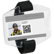 Support 4" x 2.50" Media - 5.5" Width - Elastic, Vinyl - Black - 6 / Carton