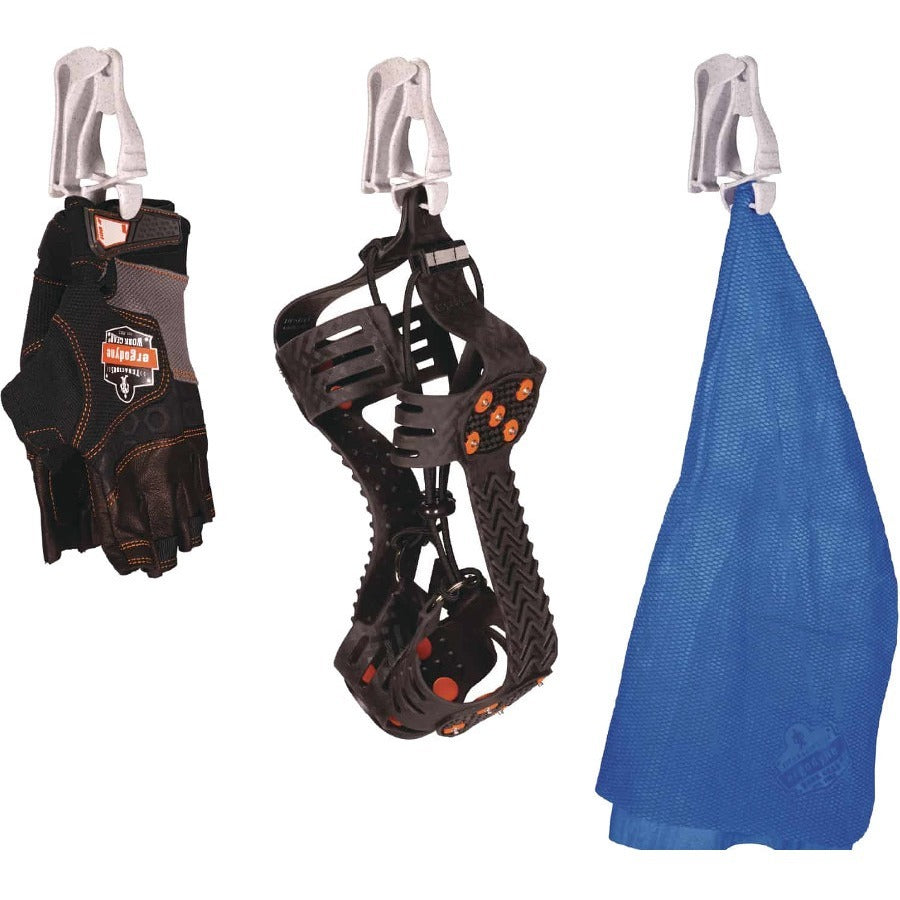 Ergodyne 3405 Glove Clip, Belt Clip Mount, Granite, 4" x 2", Durable, Break Resistant, Dual Clip, Non-conductive, Chemical & Temperature Resistant, Acetal Copolymer/TPU, 6 per Carton