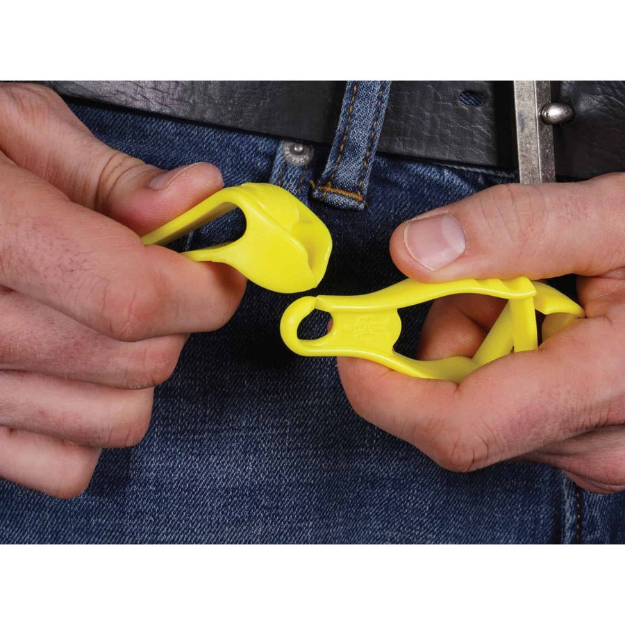 Ergodyne 3405 Glove Clip, Belt Clip Mount, Dual Clip, Durable, Temperature & Chemical Resistant, Non-conductive, Lime, Acetal Copolymer/Thermoplastic Polyurethane, 4" x 2", 6 per Carton