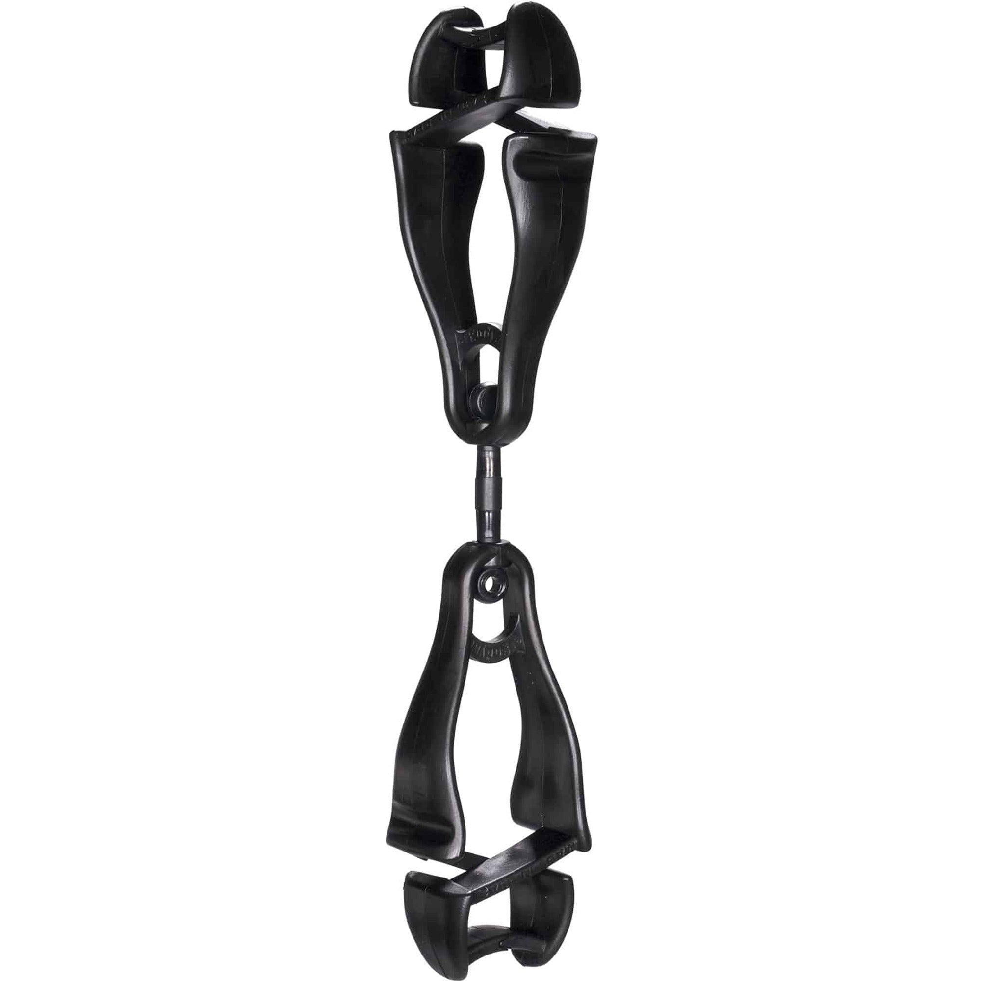 Ergodyne 3420 Swiveling Glove Clip Holder, Dual Clips, Black, 6.5" x 1.5", Acetal Copolymer/Thermoplastic Polyurethane, 6 per Carton
