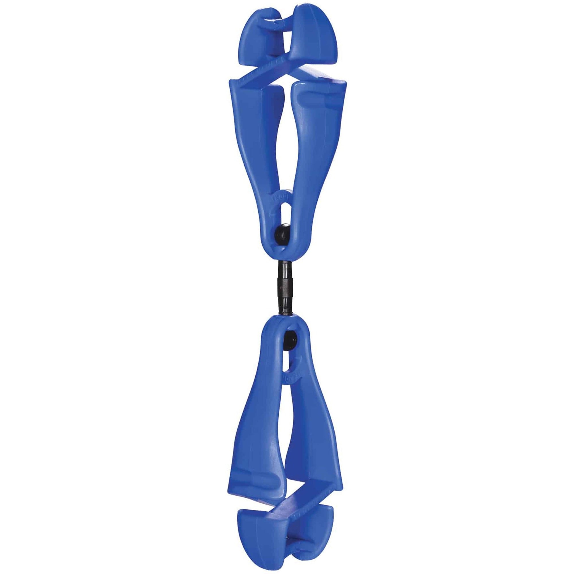 Ergodyne 3420 Swiveling Glove Clip Holder, Dual Clips, Blue, 6.5" x 1.5", Acetal Copolymer/Thermoplastic Polyurethane, 6 per Carton