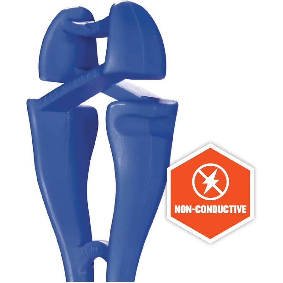 Ergodyne 3420 Swiveling Glove Clip Holder, Dual Clips, Blue, 6.5" x 1.5", Acetal Copolymer/Thermoplastic Polyurethane, 6 per Carton