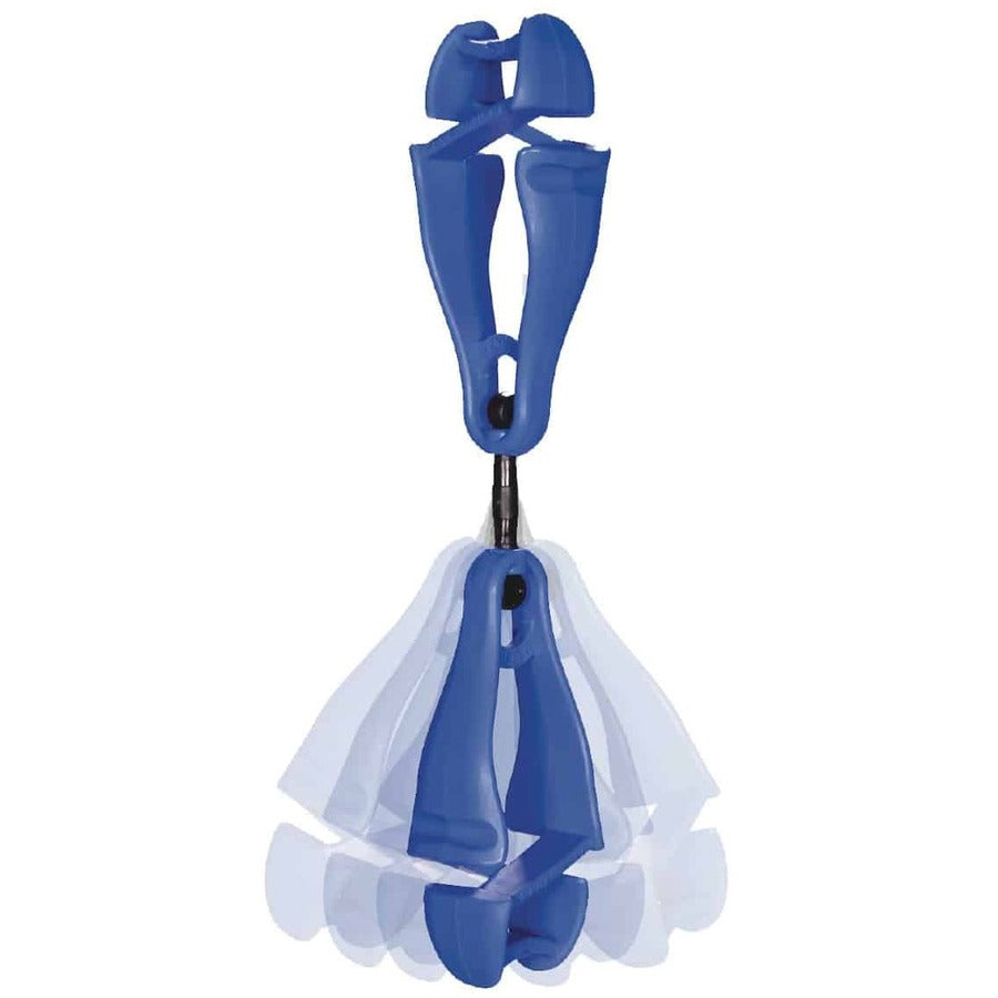 Ergodyne 3420 Swiveling Glove Clip Holder, Dual Clips, Blue, 6.5" x 1.5", Acetal Copolymer/Thermoplastic Polyurethane, 6 per Carton