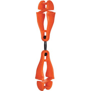 Ergodyne 3420 Swiveling Glove Clip Holder, Dual Clips, 6.5" x 1.5", Orange, Acetal Copolymer/Thermoplastic Polyurethane, 6 per Carton