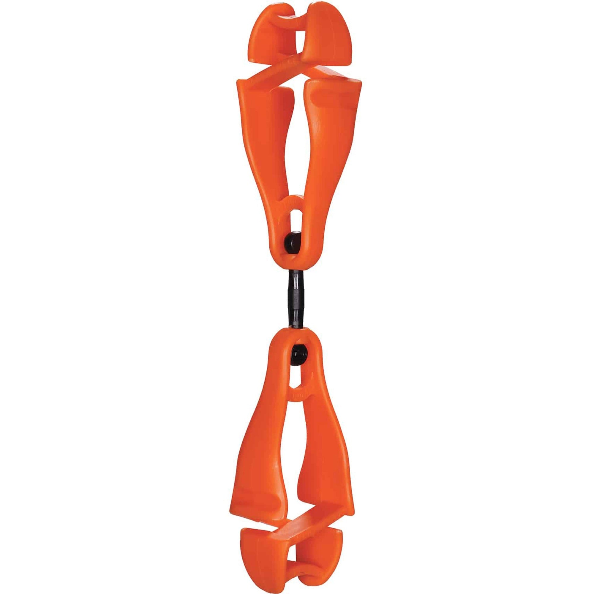 Ergodyne 3420 Swiveling Glove Clip Holder, Dual Clips, 6.5" x 1.5", Orange, Acetal Copolymer/Thermoplastic Polyurethane, 6 per Carton