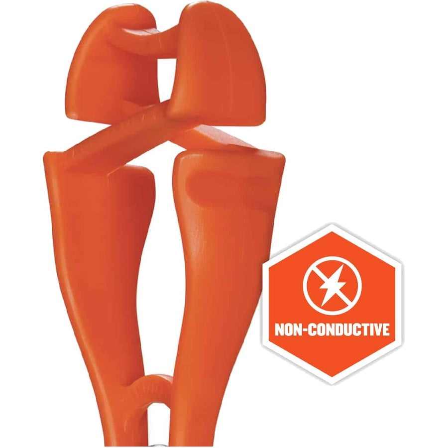 Ergodyne 3420 Swiveling Glove Clip Holder, Dual Clips, 6.5" x 1.5", Orange, Acetal Copolymer/Thermoplastic Polyurethane, 6 per Carton