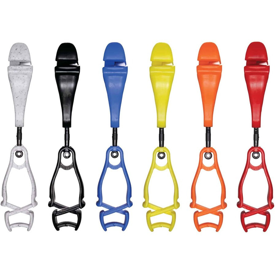 Ergodyne 3420 Swiveling Glove Clip Holder, Dual Clips, Lime, 6.5" x 1.5", Acetal Copolymer & Thermoplastic Polyurethane, 6 per Carton