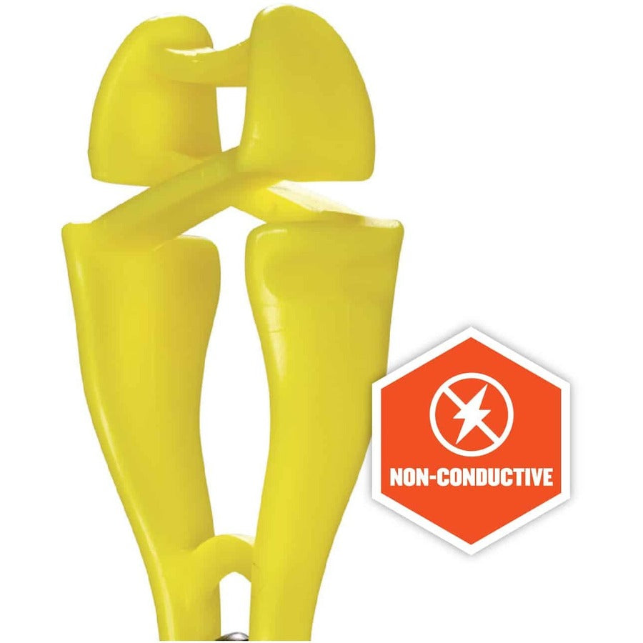 Ergodyne 3420 Swiveling Glove Clip Holder, Dual Clips, Lime, 6.5" x 1.5", Acetal Copolymer & Thermoplastic Polyurethane, 6 per Carton