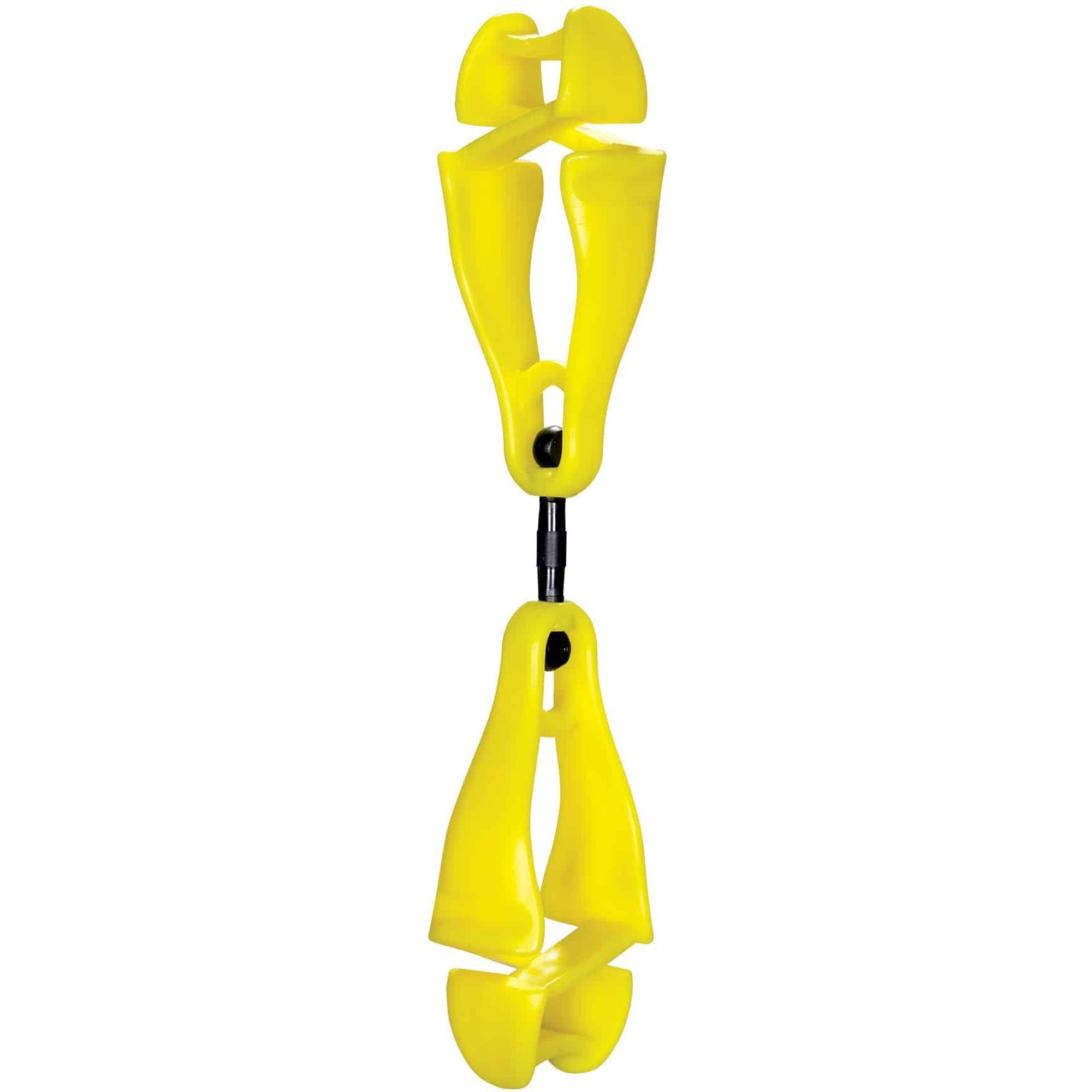 Ergodyne 3420 Swiveling Glove Clip Holder, Dual Clips, Lime, 6.5" x 1.5", Acetal Copolymer & Thermoplastic Polyurethane, 6 per Carton