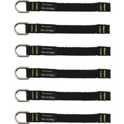 Ergodyne 3700 Web Tool Tether Attachment - D-Ring Tool Tails - 2lbs (6-Pack) - 9.5" Height x 0.3" Width - Black - 6 / Pack