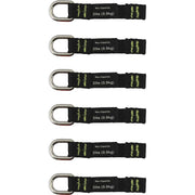 Ergodyne 3700 Web Tool Tether Attachment - D-Ring Tool Tails - 2lbs (6-Pack) - 9.5" Height x 0.3" Width - Black - Nylon Webbing - 6 / Pack