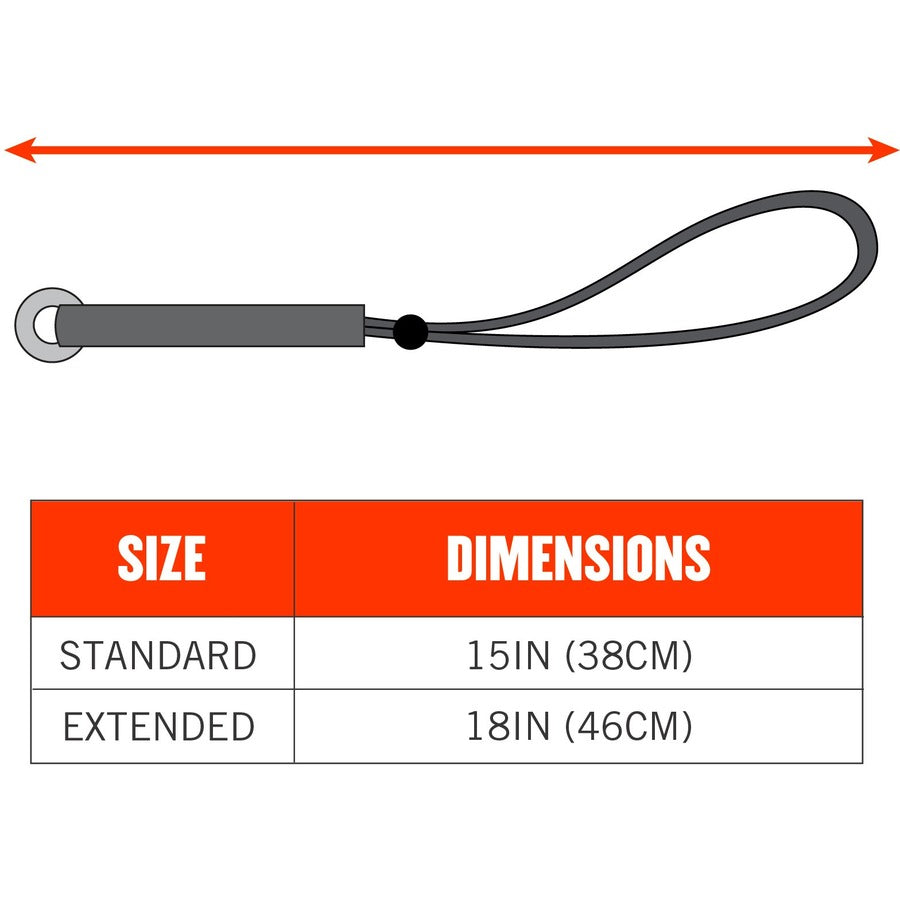 Ergodyne 3703 Elastic Tool Tether Attachment - Loop Tool Tails - 15lbs (3-Pack) - 9.5" Height x 0.3" Width - Lime - Elastic, Nylon - 3/Each - 18 / Carton