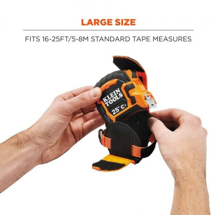 Ergodyne 3770 Tape Measure Holder / Belt Clip - 2.5" Height x 3.6" Width - Orange - Polyester, Stainless Steel - 1 Each