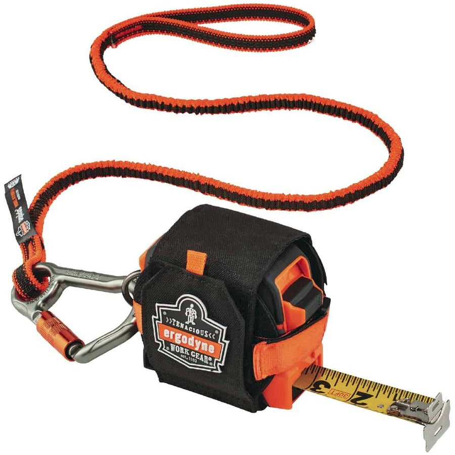 Ergodyne 3770 Tape Measure Holder / Belt Clip - 2.5" Height x 3.6" Width - Black - Polyester, Stainless Steel, Cast Zinc Alloy - 1 Each