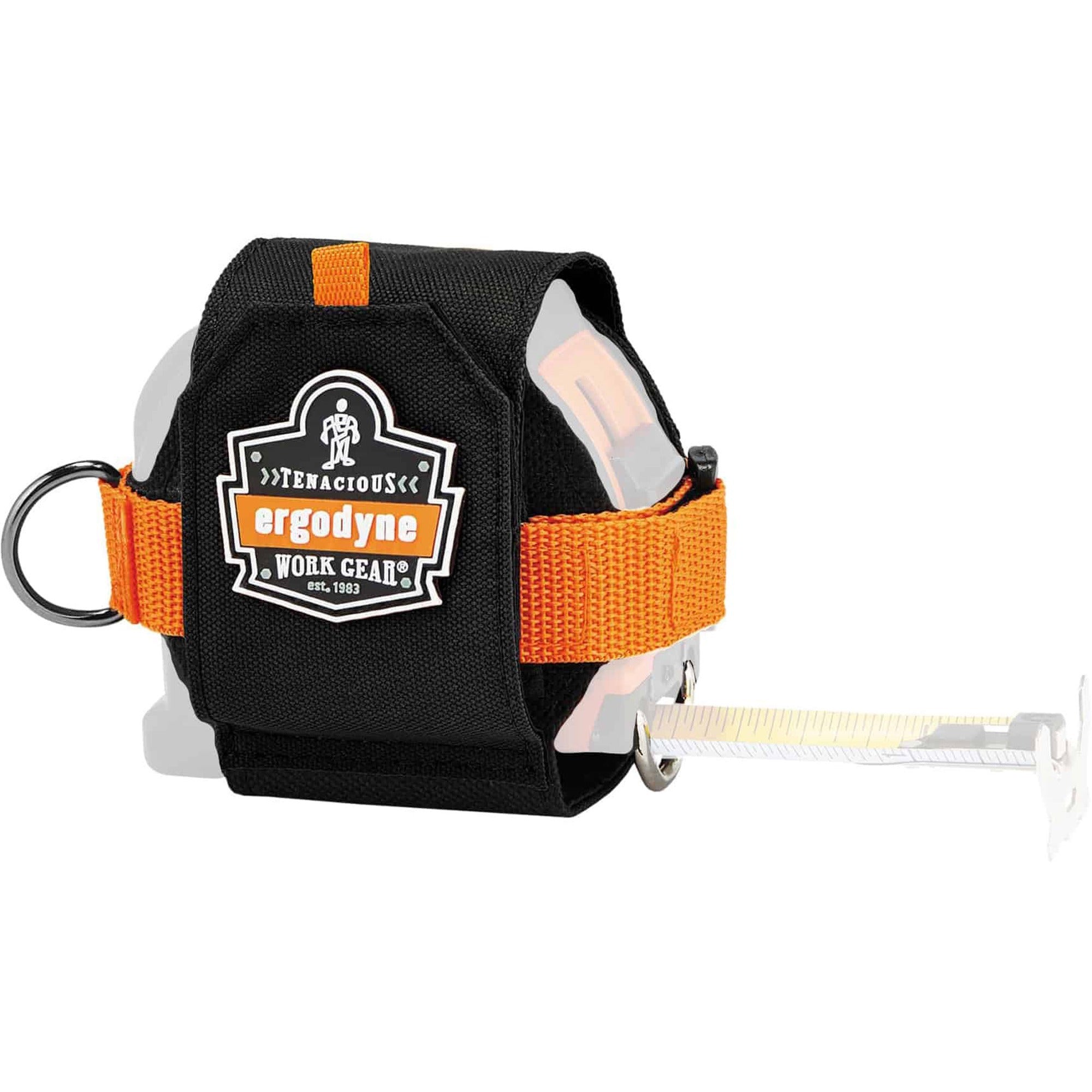 Ergodyne 3770 Tape Measure Holder / Belt Clip - 2.5" Height x 3.6" Width - Black - Polyester, Stainless Steel, Cast Zinc Alloy - 1 Each