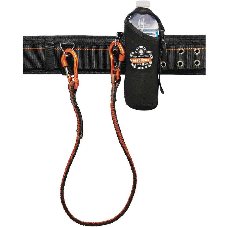 Ergodyne 3775 Can/Bottle Holder & Trap, Black, Stainless Steel/Zinc/Neoprene/Nylon, 2.5" H x 3.6" W, 1 Each