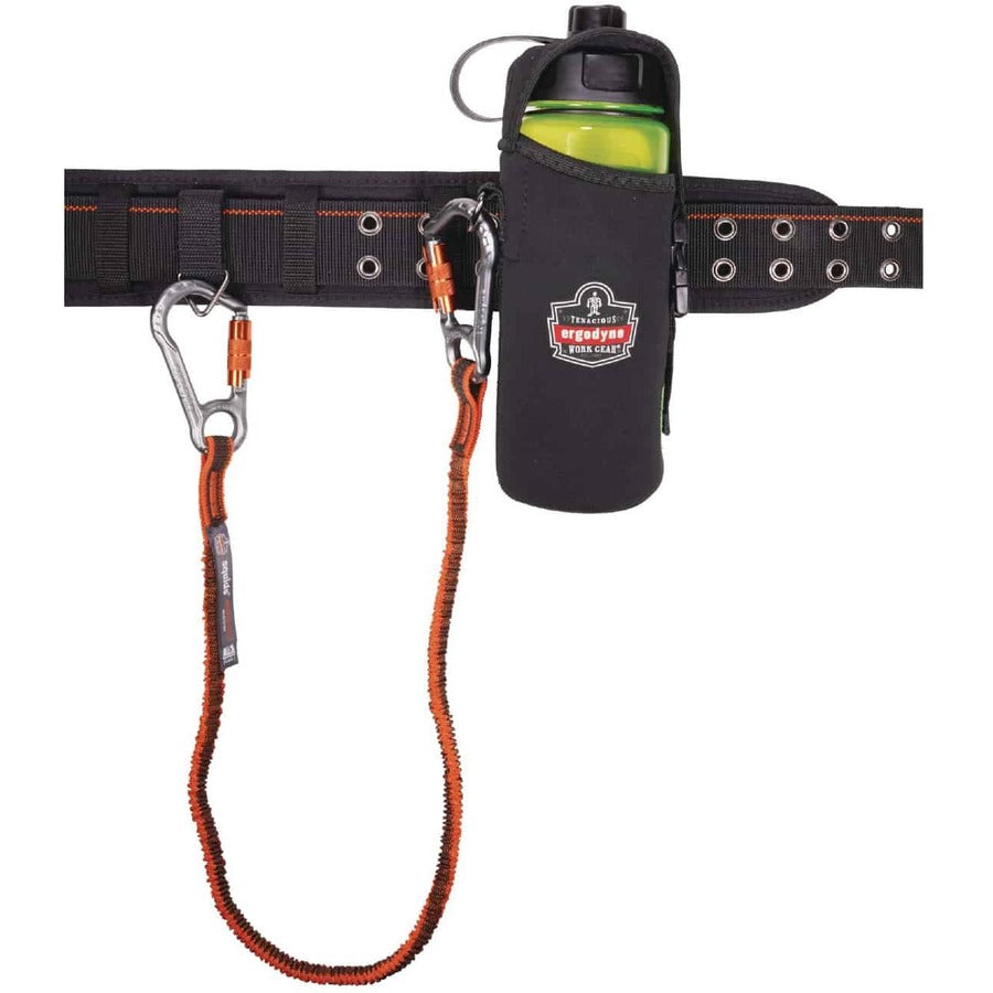 Ergodyne 3775 Can/Bottle Holder & Trap, Black, Stainless Steel/Zinc/Neoprene/Nylon, 2.5" Height x 3.6" Width, 1 Each