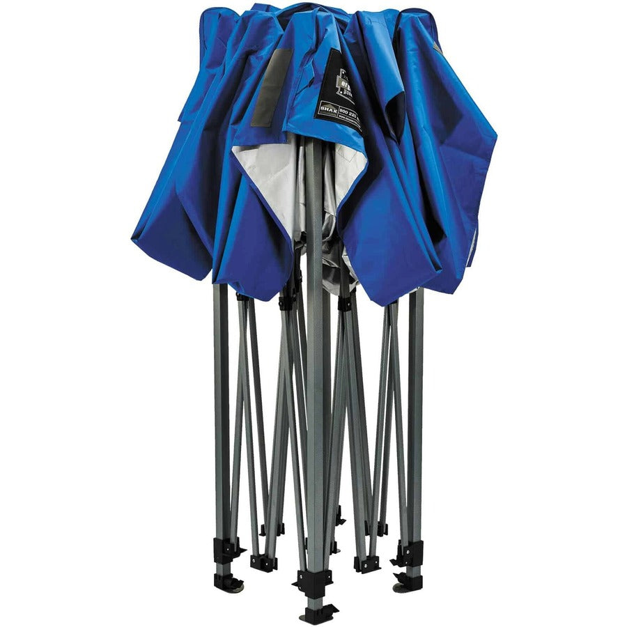 Ergodyne 6000 Heavy-Duty Pop-Up Tent - 10ft x 10ft / 3m x 3m - Canopy StyleBlue - Acrylonitrile Butadiene Styrene (ABS), Plastic, Polyester, Polyurethane - Steel Frame