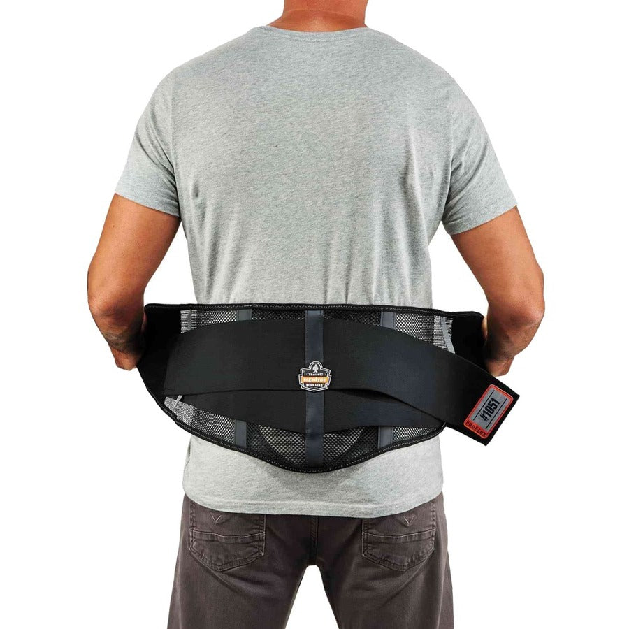 Ergodyne ProFlex 1051 Mesh Back Support with Lumbar Pad, Black, Mesh Fabric, Medium, 1 Each