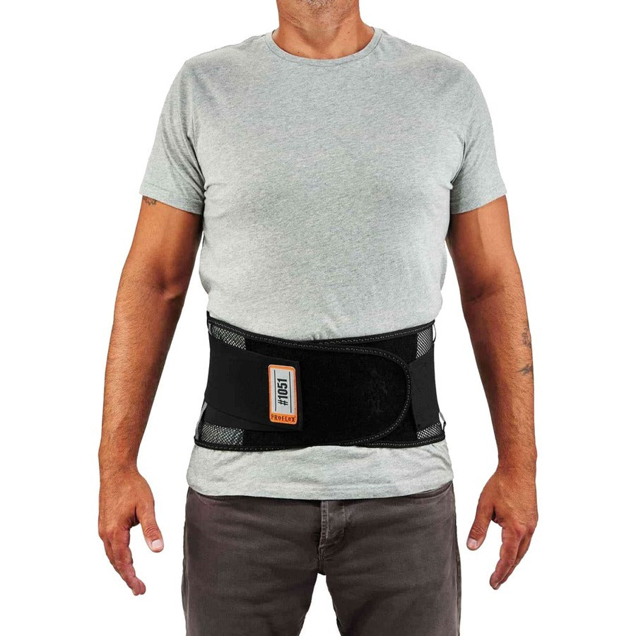 Ergodyne ProFlex 1051 Mesh Back Support with Lumbar Pad, Black, Mesh Fabric, Extra Large (XL), 1 Each