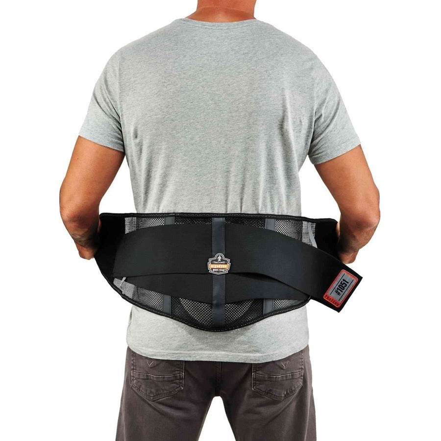 Ergodyne ProFlex 1051 Mesh Back Support with Lumbar Pad, Black, Mesh Fabric, Extra Large (XL), 1 Each