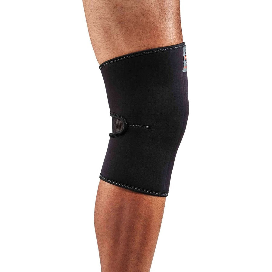 Ergodyne ProFlex 600 Single Layer Neoprene Knee Sleeve - 13" to 14" Knee Circumference - Black - Spandex, Neoprene - 1 Each