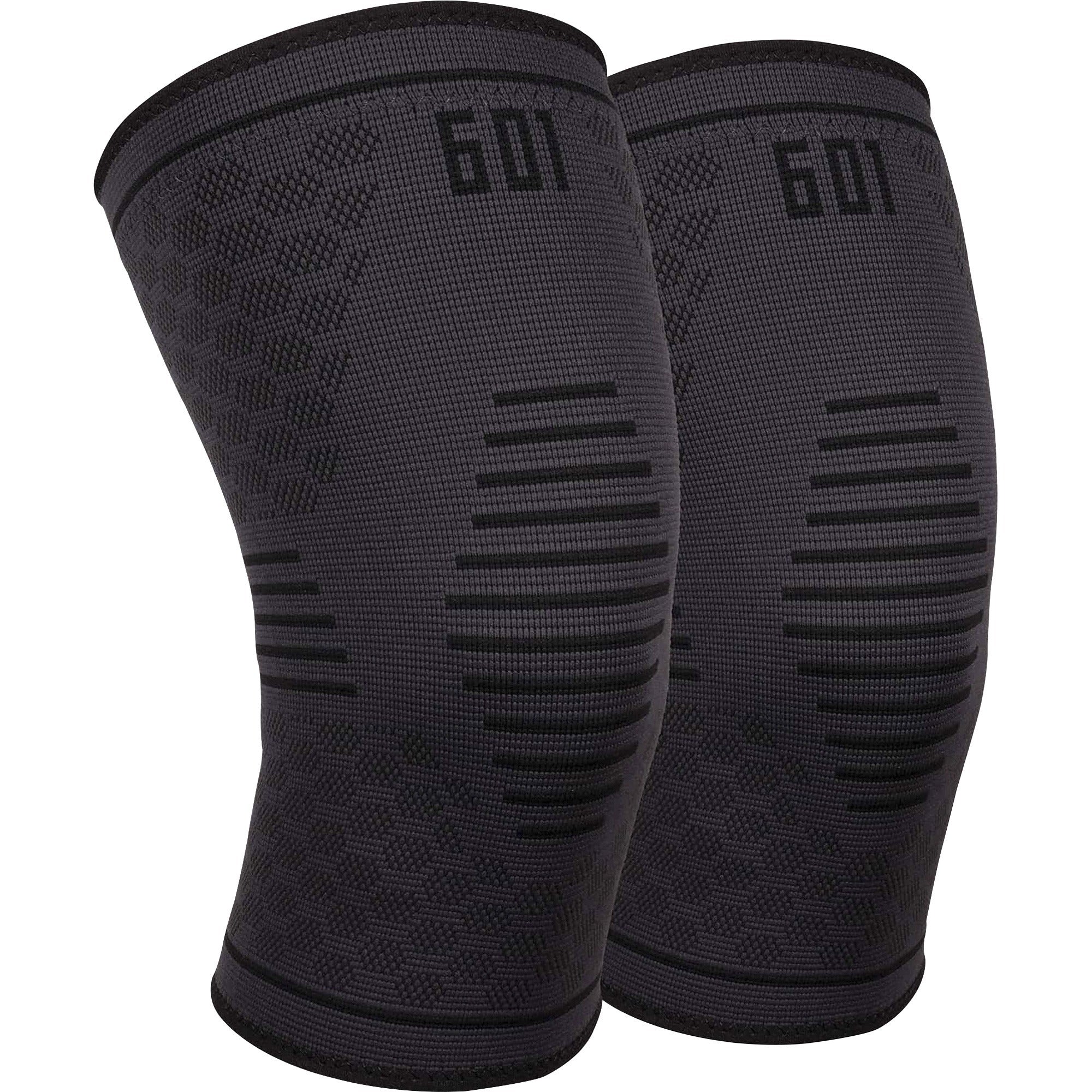 Ergodyne ProFlex 601 Knee Compression Sleeve - 12.20" to 13.78" Knee Circumference - Black - Silicone, Elastic - 1 Each