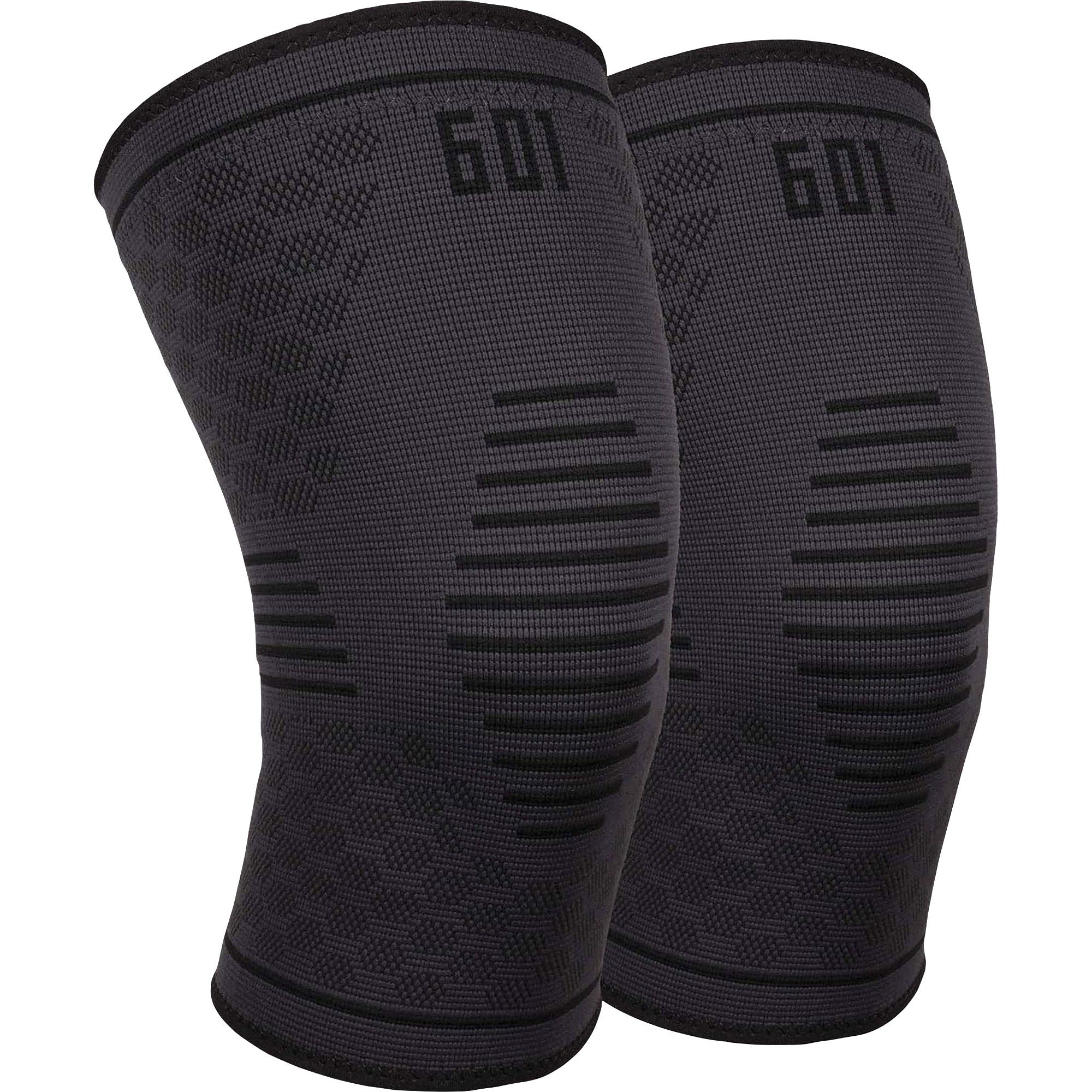 Ergodyne ProFlex 601 Knee Compression Sleeve - 14.17" to 16.54" Knee Circumference - Black - Silicone, Elastic - 1 Each