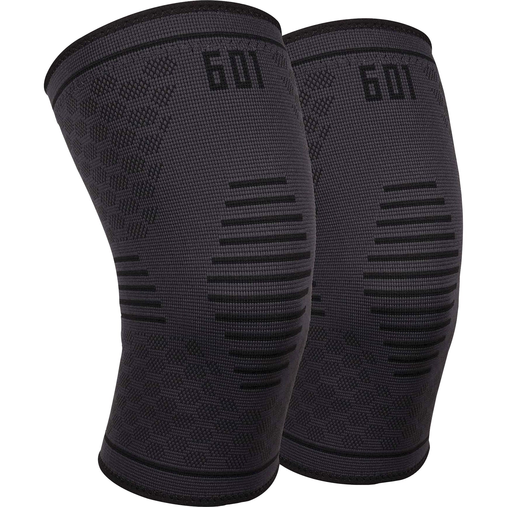 Ergodyne ProFlex 601 Knee Compression Sleeve - 16.93" to 19.69" Knee Circumference - Black - Elastic, Silicone - 1 Each