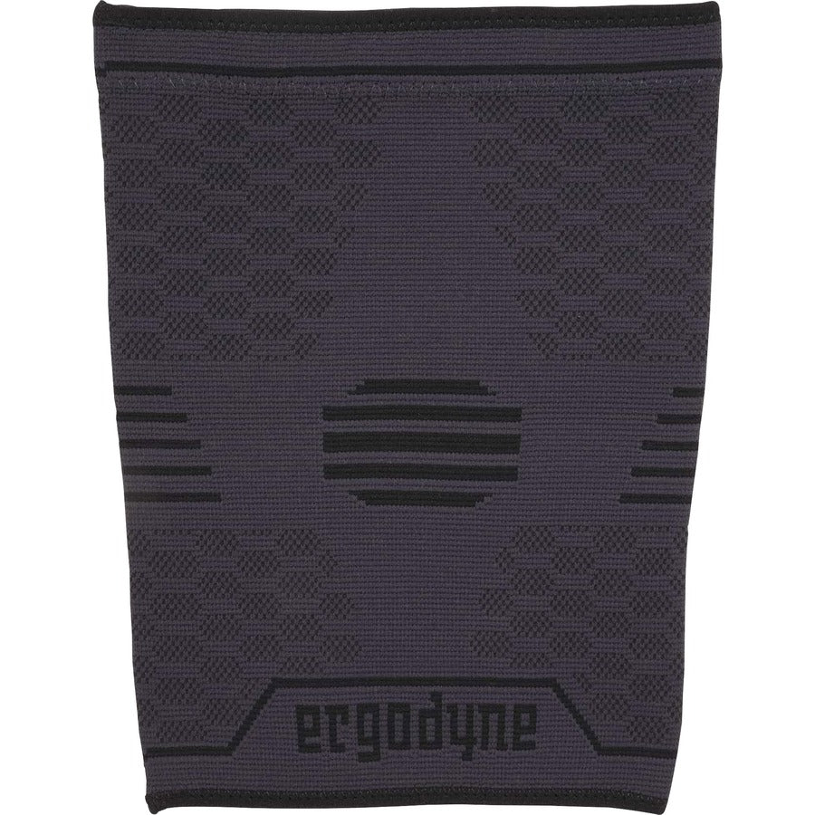 Ergodyne ProFlex 601 Knee Compression Sleeve - 20.08" to 22.83" Knee Circumference - Black - Silicone, Elastic - 1 Each