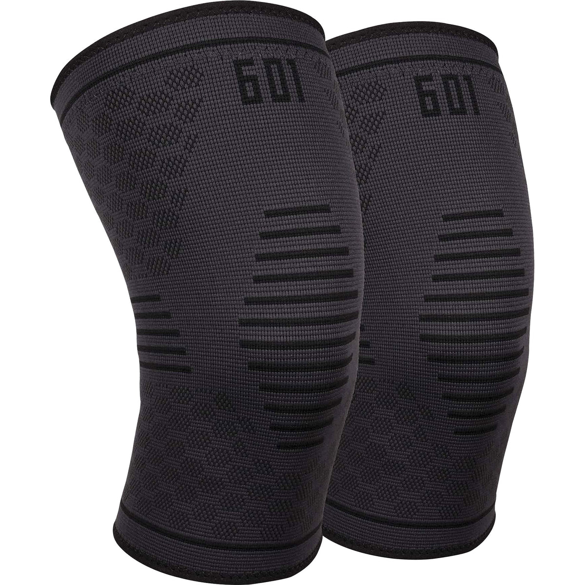 Ergodyne ProFlex 601 Knee Compression Sleeve - 20.08" to 22.83" Knee Circumference - Black - Silicone, Elastic - 1 Each