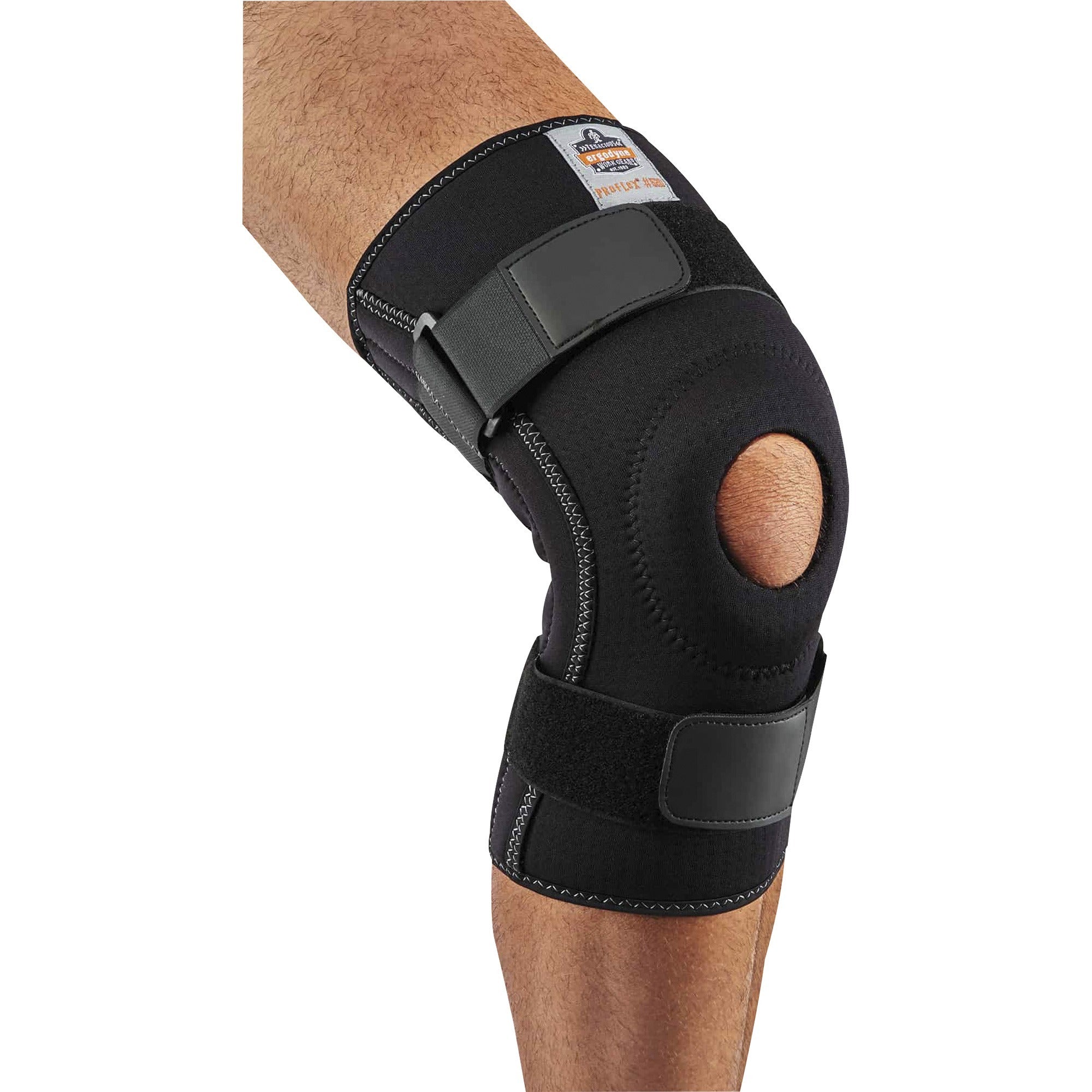 Ergodyne ProFlex 620 Knee Sleeve with Open Patella and Spiral Stays, Black, Extra Extra Large (XXL), 1 Each