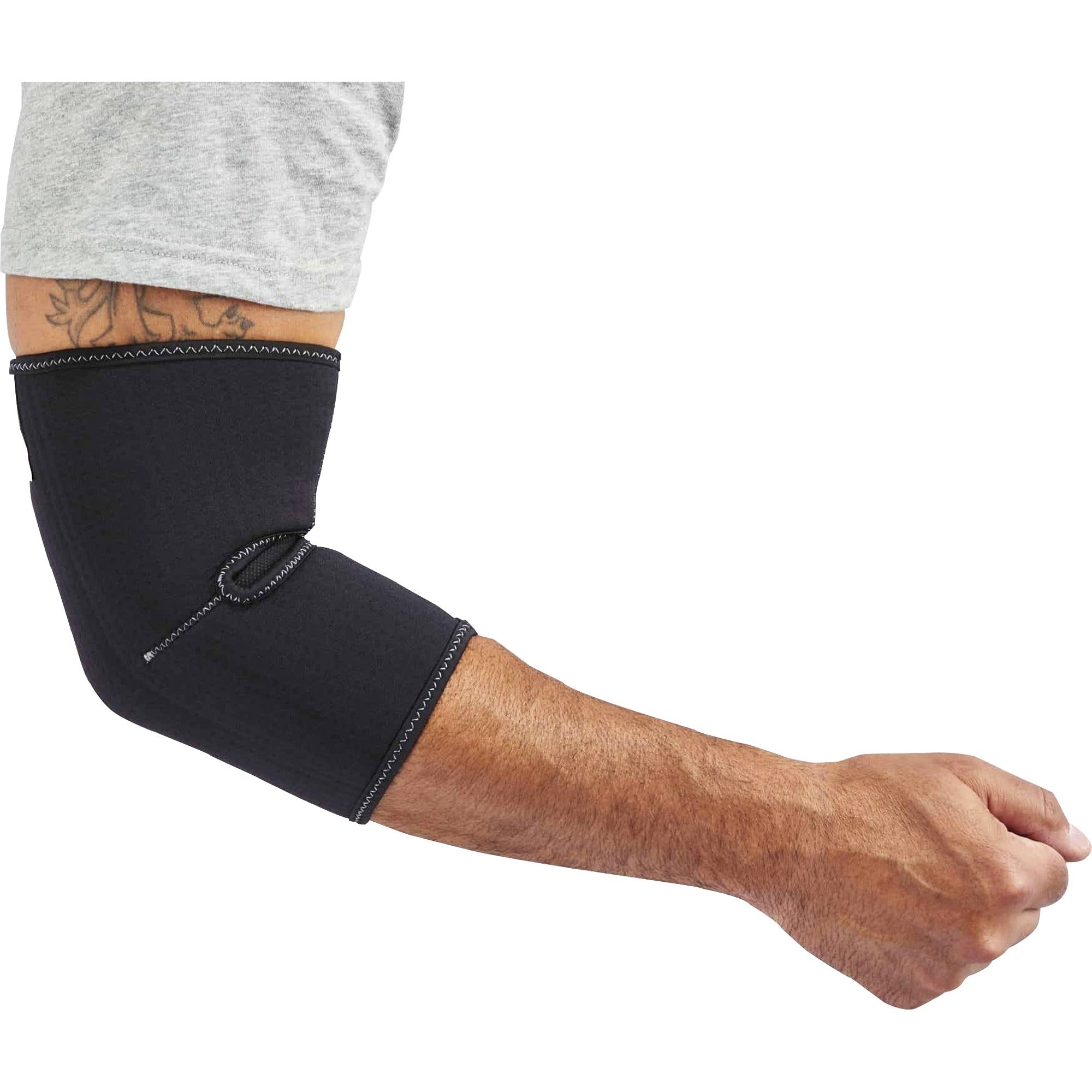 Ergodyne ProFlex 650 Neoprene Elbow Sleeve, Small, 9"–10" Circumference, Black, Neoprene/Spandex, 1 Each