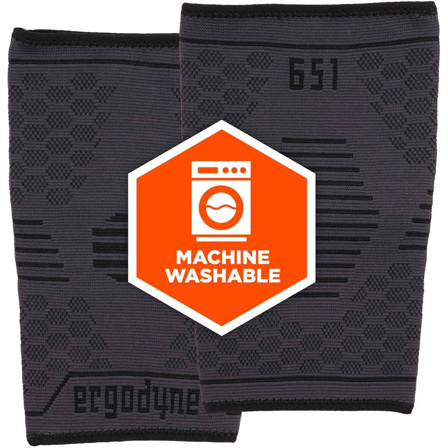 Ergodyne ProFlex 651 Elbow Compression Sleeve, Medium, 11.02"–12.60" Elbow Circumference, Black, Elastic, 1 Each