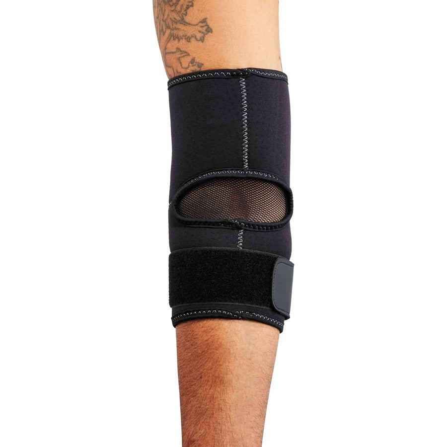Ergodyne ProFlex 655 Elbow Sleeve with Strap, Black, Neoprene/Spandex, Extra Large (XL), Ambidextrous, 1 Each