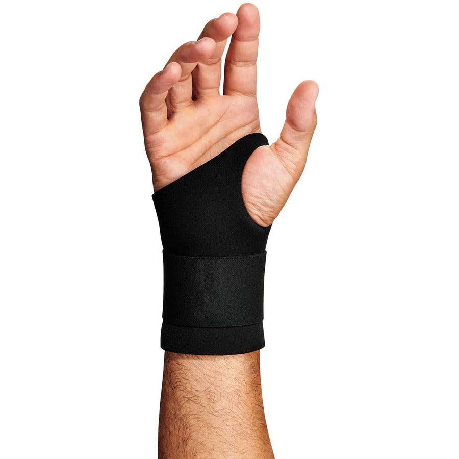Ergodyne ProFlex 670 Ambidextrous Single Strap Wrist Support, Medium, Black, Neoprene/Elastic/Woven, 1 Each